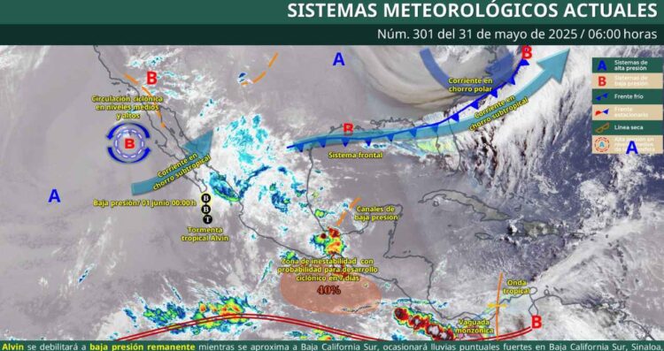 ¿En qué estados de México se esperan lluvias fuertes a puntuales este sábado?