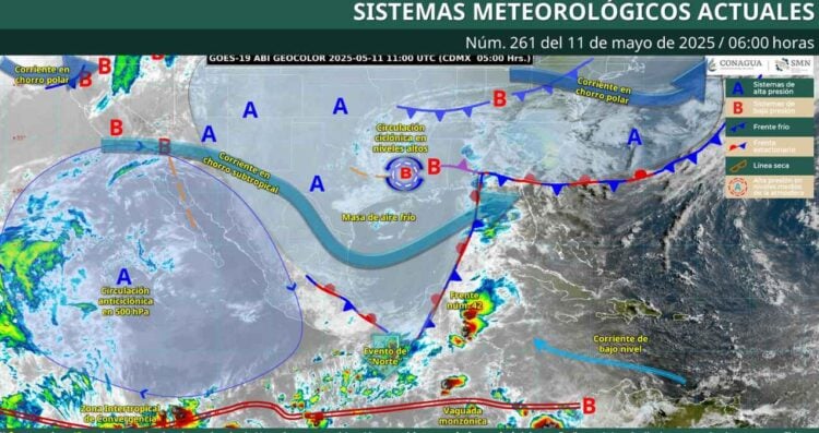 ¿Qué estados afectará el frente frío 42 este domingo 11 de mayo, según el SMN