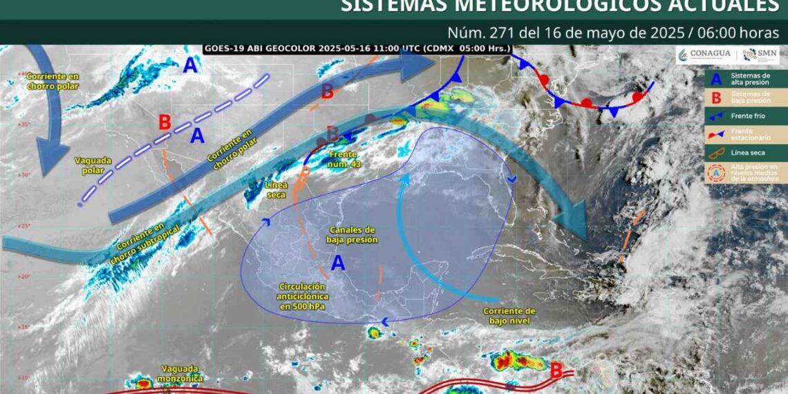 ¿Qué estados tendrán lluvias puntuales fuertes este viernes 16 de mayo?