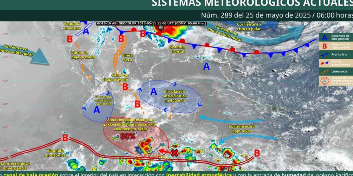 ¿Qué zonas del país tendrán lluvias intensas este domingo 25 de mayo, según el SMN