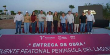 Alcaldesa Carmen Lilia inaugura puente panorámico del parque Península del Laguito de Nuevo Laredo, Tamaulipas