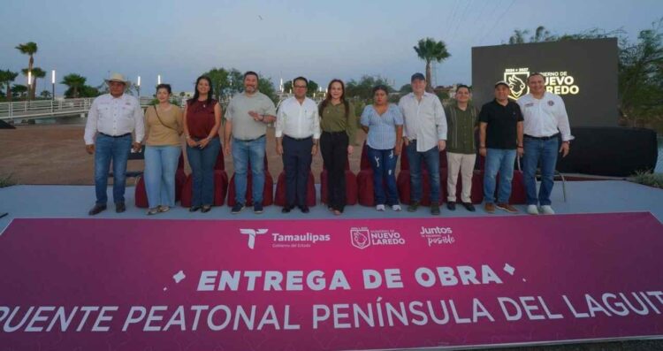 Alcaldesa Carmen Lilia inaugura puente panorámico del parque Península del Laguito de Nuevo Laredo, Tamaulipas