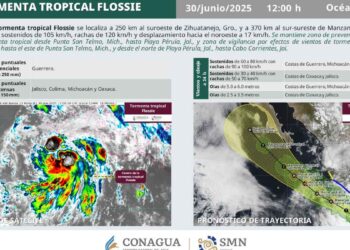 Así se ve Flossie en su posible evolución a Huracán de categoría 1 | VIDEOS