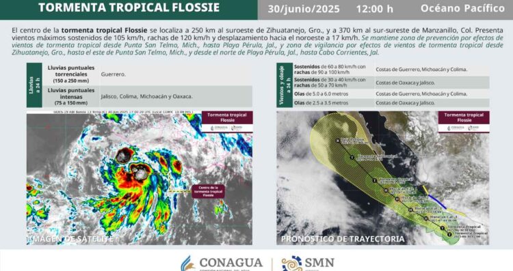 Así se ve Flossie en su posible evolución a Huracán de categoría 1 | VIDEOS