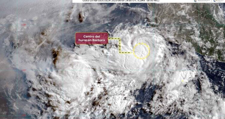 Bárbara se convierte en el primer huracán de la temporada 2025 en el Pacífico: ¿Dónde dejará lluvias fuertes?