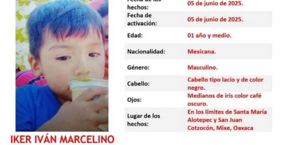 Buscan a Iker Iván, niño de 1 año desaparecido en la sierra Mixe de Oaxaca