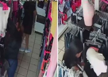 Captan a tres mujeres robando ropa en una tienda de Cadereyta, Nuevo León