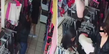 Captan a tres mujeres robando ropa en una tienda de Cadereyta, Nuevo León