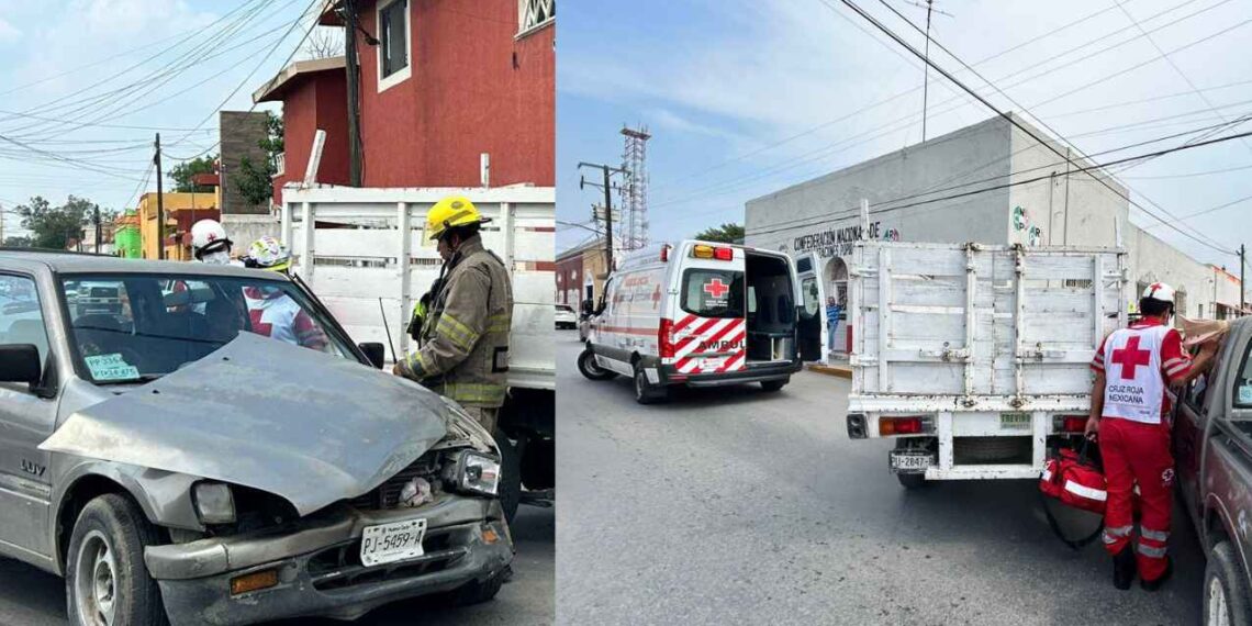 Choque de camionetas deja a una persona lesionada en Linares