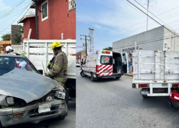 Choque camionetas lesionada en Linares