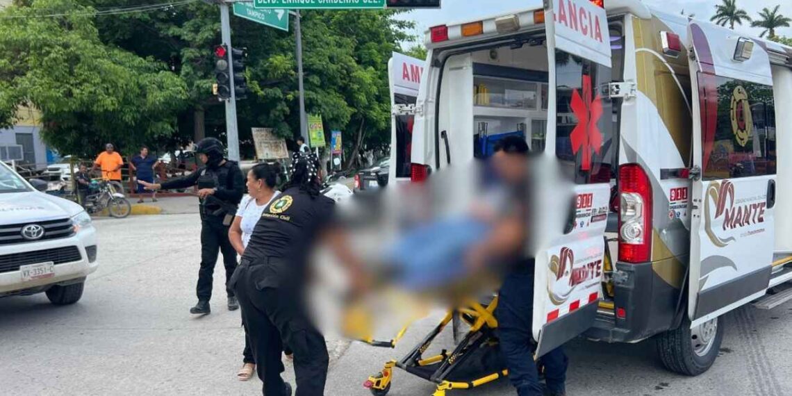 Choque de motocicleta Mante