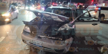 Choque múltiple deja cuantiosos daños en Tampico, Tamaulipas