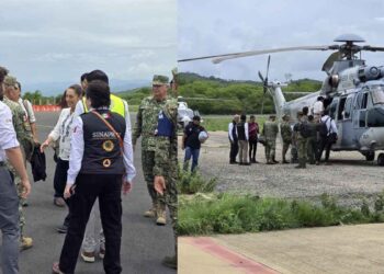 Claudia Sheinbaum sobrevuela las zonas afectadas de Oaxaca tras el huracán Erick