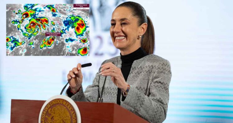 Claudia Sheinbaum solicita a la ciudadanía mantenerse informados sobre la evolución de la Tormenta Tropical Erick en México