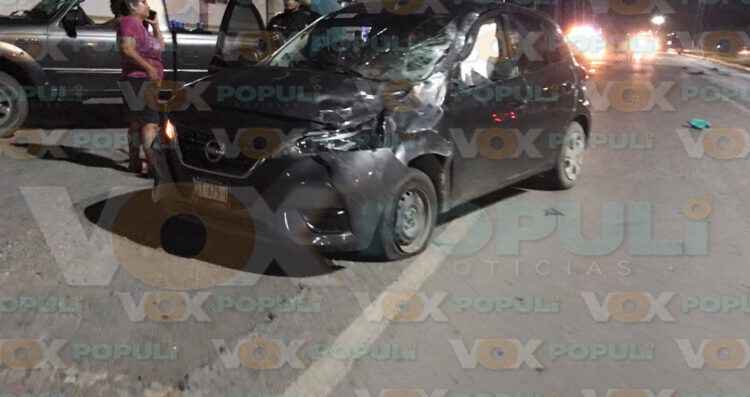 Conductor causa carambola en Ciudad Victoria, Tamaulipas; motociclista termina herido
