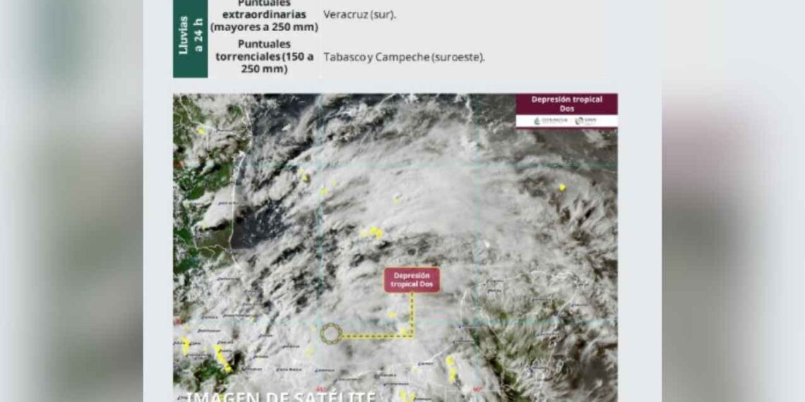 Depresión Tropical Dos localiza