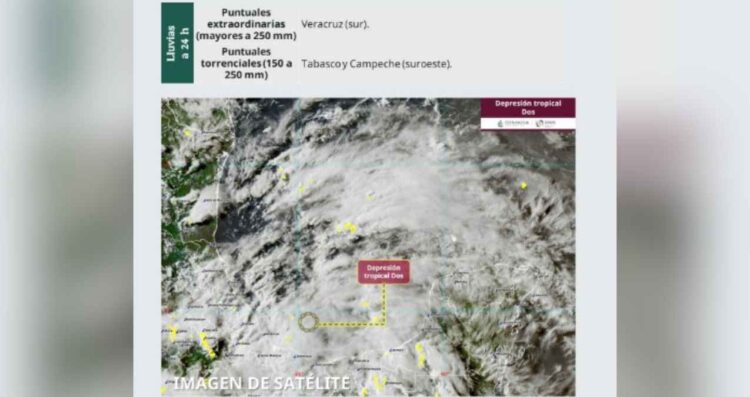 Depresión Tropical Dos localiza