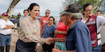 Encabeza Mónica Villarreal supervisión preventiva en zonas bajas de Tampico ante riesgo por creciente de los ríos