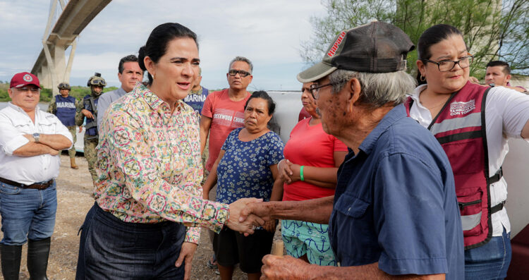 Encabeza Mónica Villarreal supervisión preventiva en zonas bajas de Tampico ante riesgo por creciente de los ríos