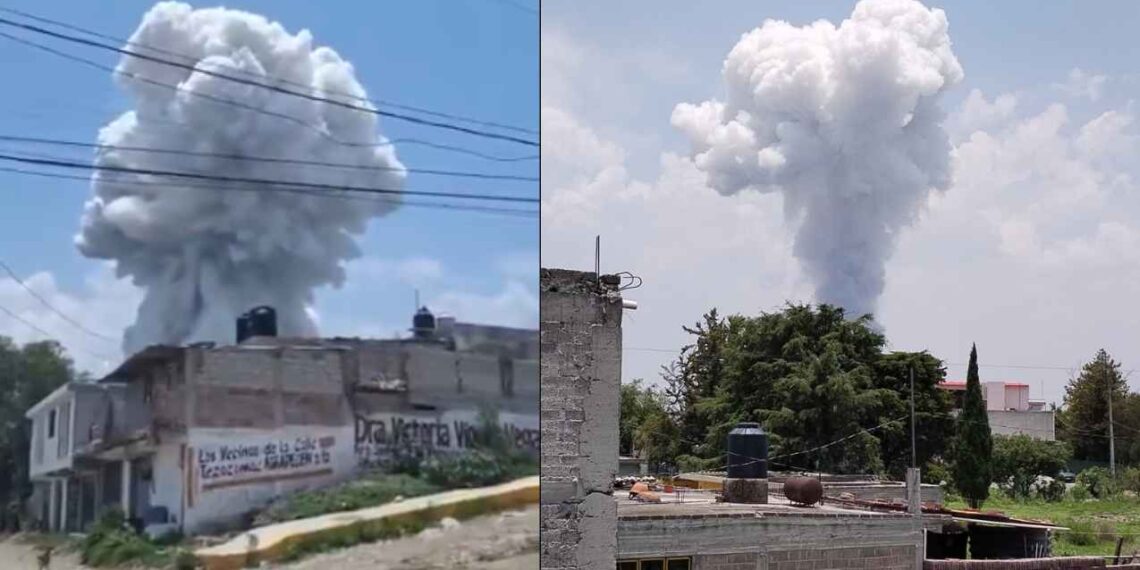 Explosión de polvorín en Tultepec, Estado de México, moviliza a cuerpos de emergencia