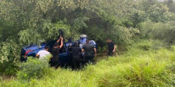 Guardia Estatal atiende accidente con volcadura en la Victoria-Matamoros