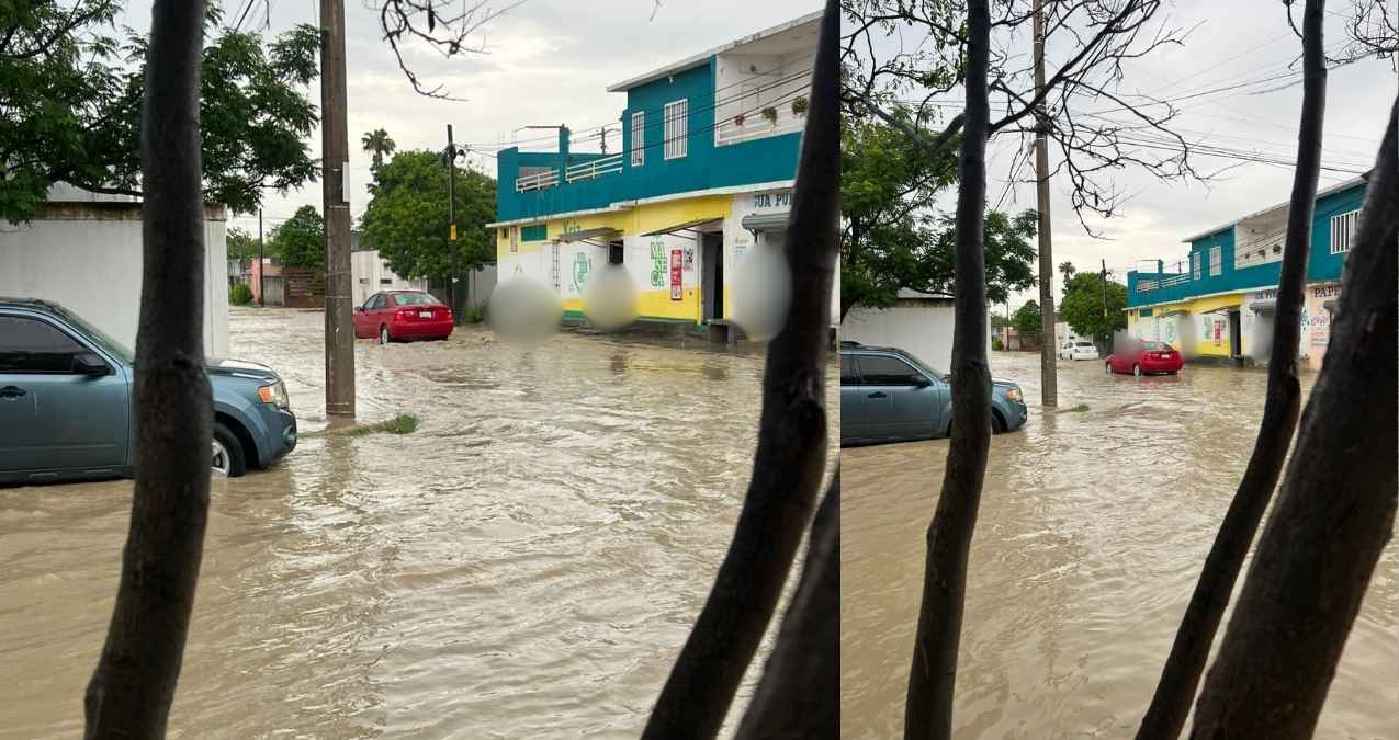 Inundaciones tras lluvias en colonia de Victoria, Tamaulipas