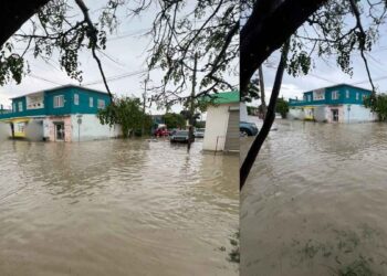 Inundaciones tras lluvias en colonia de Victoria, Tamaulipas