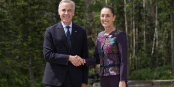 Mark Carney recibe a Claudia Sheinbaum en Alberta, Canadá