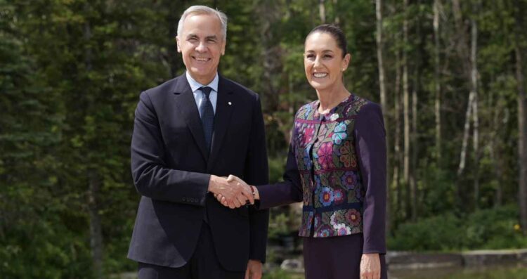 Mark Carney recibe a Claudia Sheinbaum en Alberta, Canadá