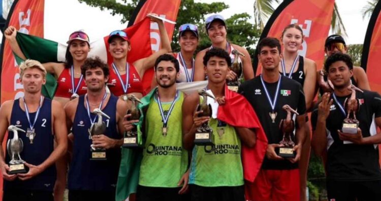 México lidera el Tour NORCECA de voleibol de playa con tres medallas en Honduras