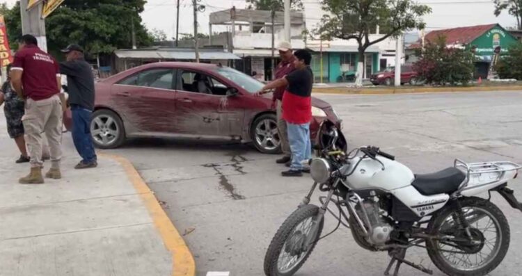 Motociclista choque El Mante