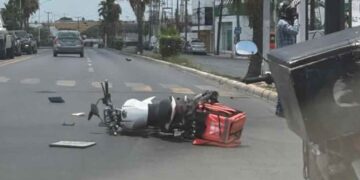 Motociclista de Rappi resulta lesionado tras choque en bulevar de Reynosa, Tamaulipas