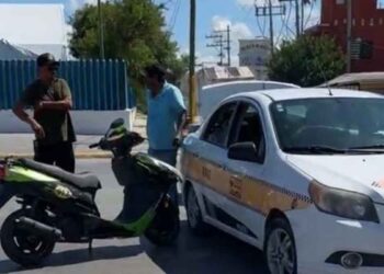 motociclista lesiones taxi Matamoros