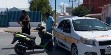motociclista lesiones taxi Matamoros