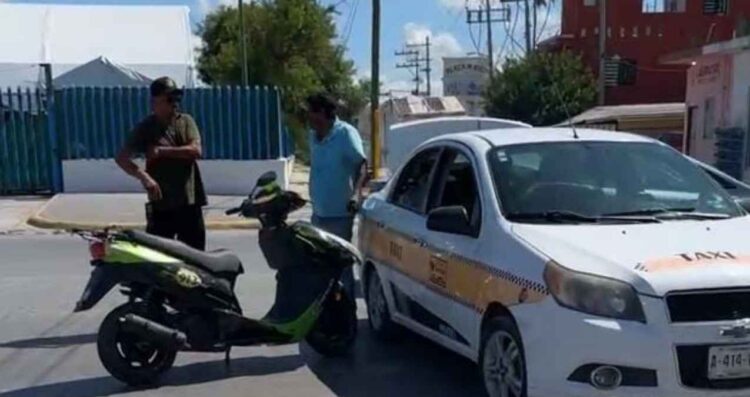 motociclista lesiones taxi Matamoros