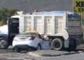 Muere taxista tras chocar contra camión de volteo en García, Nuevo León