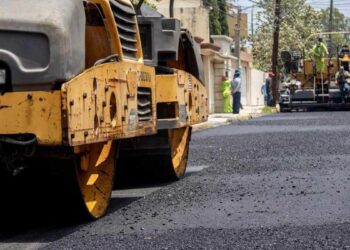 Obras de pavimentación en Ciudad Victoria
