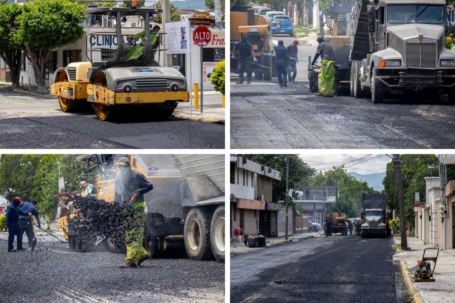 Obras de pavimentación en Ciudad Victoria