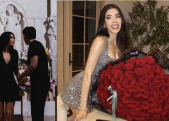 Peso Pluma sorprende a Kenia Os con lujoso ramo y desatan rumores de boda