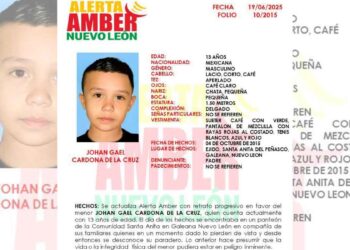 Reactivan Alerta Amber de Johan Gael Cardona de la Cruz tras llevar años desaparecido en Galeana, Nuevo León