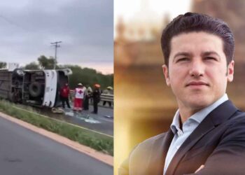 Samuel García envía mensaje a los familiares de las víctimas que murieron en el fatal accidente de Hualahuises, NL