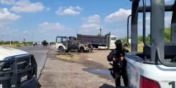 Guardia Estatal camión Nuevo Laredo
