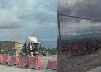 Tractocamión vuelca en Jaumave