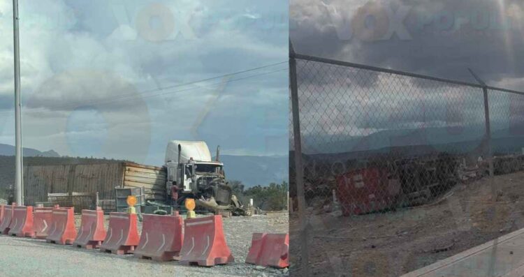 Tractocamión vuelca en Jaumave