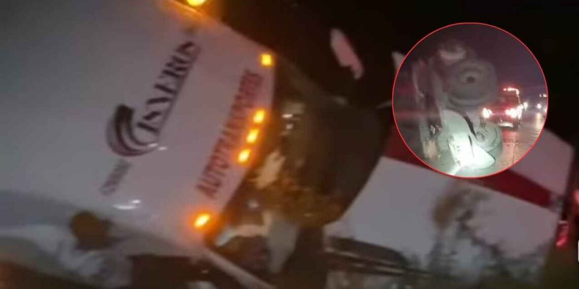 tráiler volcado Carretera Nacional