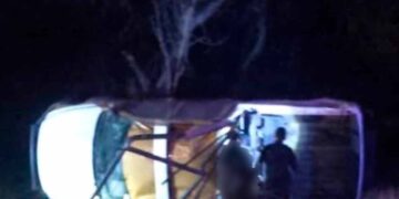 Tres elementos de la Guardia Estatal resultan heridos tras volcadura en San Fernando, Tamaulipas