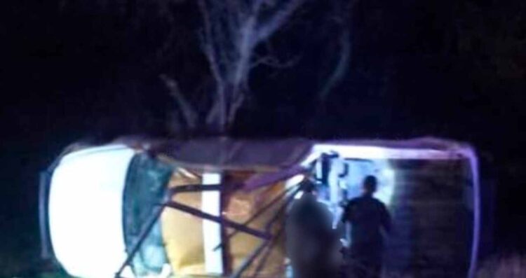 Tres elementos de la Guardia Estatal resultan heridos tras volcadura en San Fernando, Tamaulipas