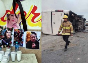 Vecinos de Escobedo colocan altar en honor a las víctimas del accidente en Hualahuises, NL