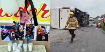 Vecinos de Escobedo colocan altar en honor a las víctimas del accidente en Hualahuises, NL