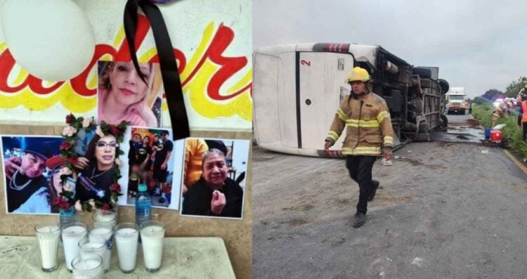 Vecinos de Escobedo colocan altar en honor a las víctimas del accidente en Hualahuises, NL